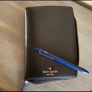 Kate Spade planner, Never used, black w/ gold zip